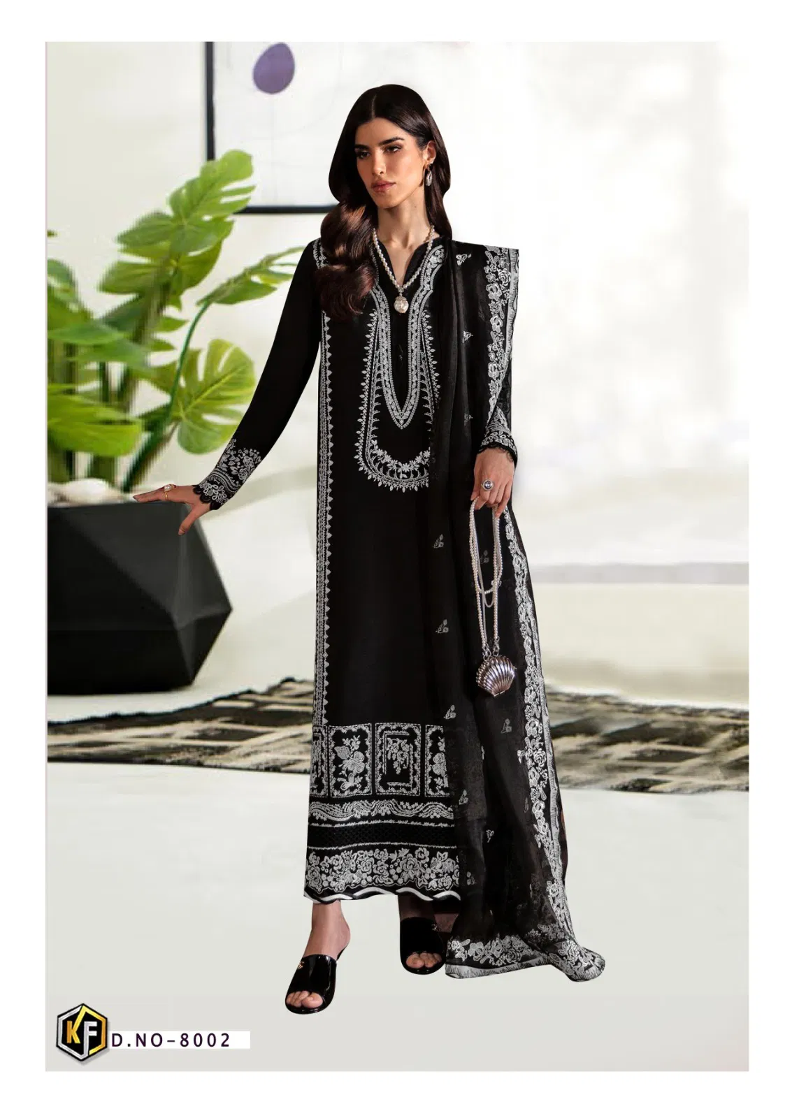 Roha Black And White Vol 8 By Keval Karachi Cotton Printed Dress Material Wholesale
